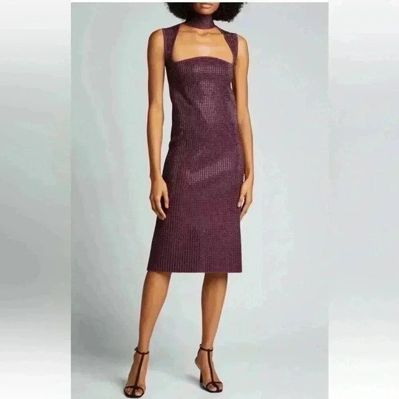 Bottega Veneta Turtleneck Sweater Dress 42 6 S Cut Out Midi Embellished $5650 - Picture 11 of 16